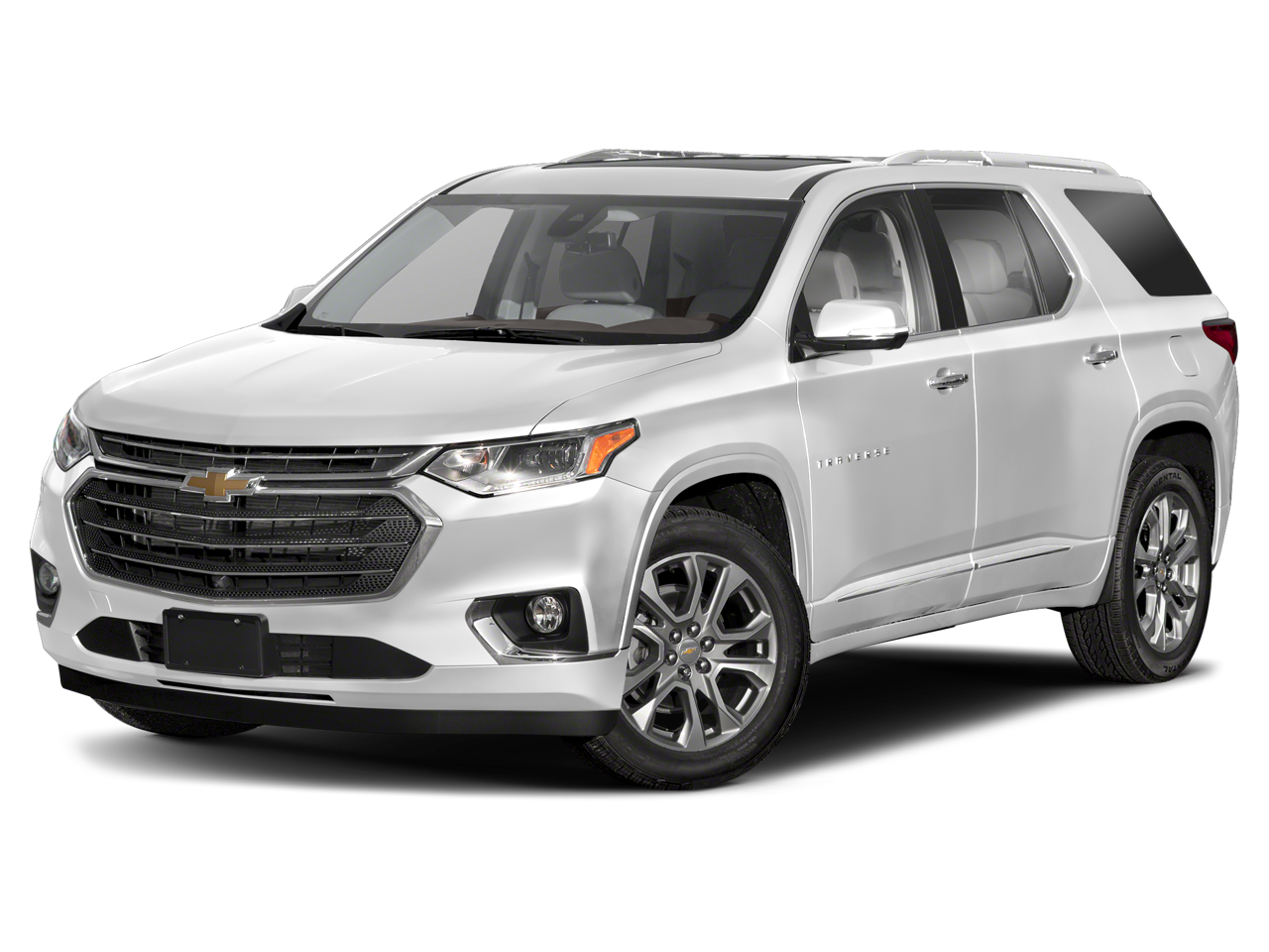 2019 Chevrolet Traverse Premier in Iridescent Pearl Tricoat — front three-quarter view
