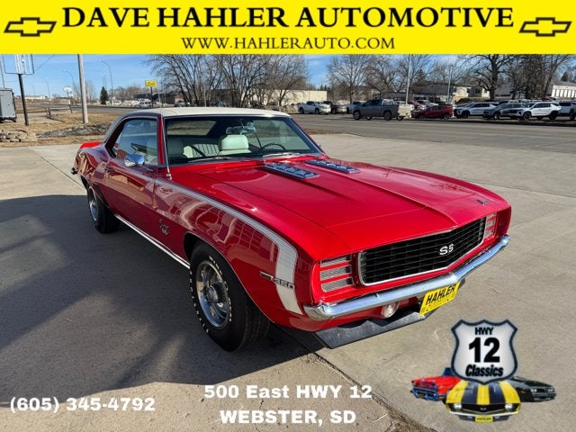 1969 Chevrolet Camaro SS in Red — front three-quarter view