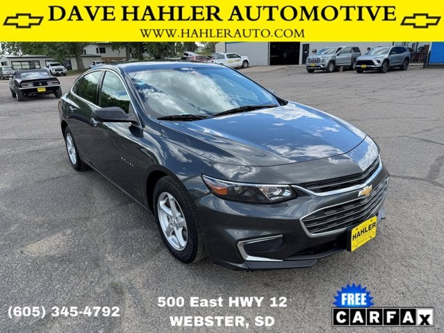 2018 Chevrolet Malibu LS in Nightfall Gray Metallic — front three-quarter view