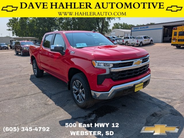 2026 Chevrolet Silverado 1500 LT in Red Hot — front three-quarter view