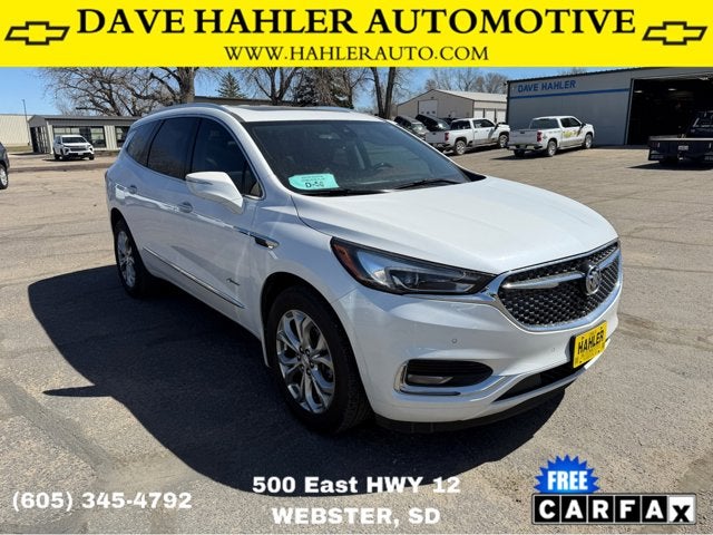 2021 Buick Enclave Avenir in White Frost Tricoat — front three-quarter view